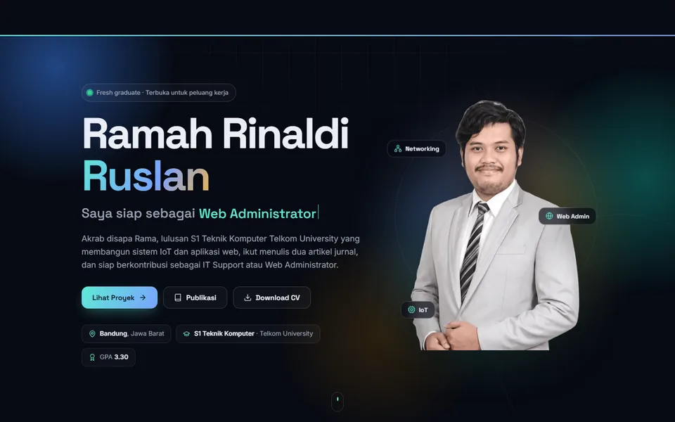 Screenshot of Founder portfolio at ramahrinaldi.id